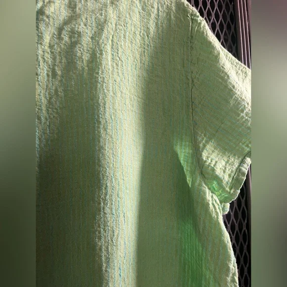 FLAX Green & Yellow Plaid Button-Front Women's Top…NWOT…Size M - Picture 6 of 7